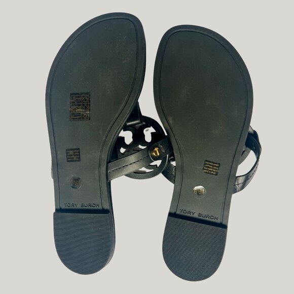 Tory Burch Black Leather Miller Sandals Size 6.5 NWOT - Picture 3 of 5